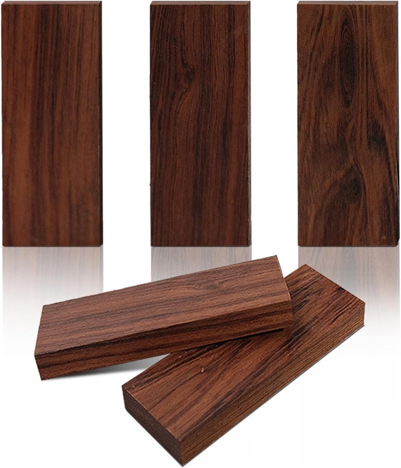 TANEMUDO 5 Pcs Ironwood Knife Handle Scales for Knife Making Natural Wood Knife Handle Material (5.11 x 1.77 x 0.51 Inches) - Image 1